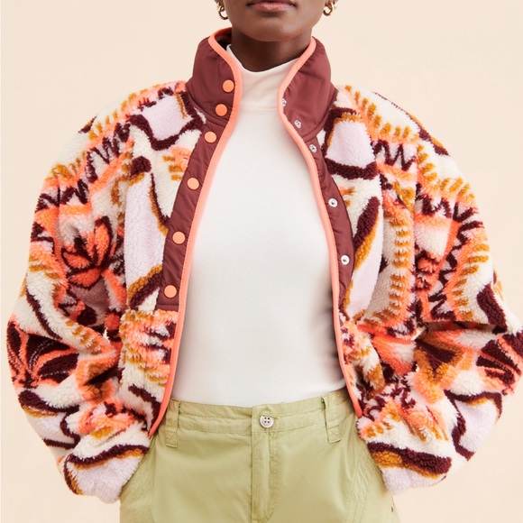 NWOT Hit The Slopes Printed Fleece Jacket - Picture 3 of 9